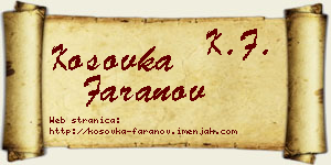 Kosovka Faranov vizit kartica